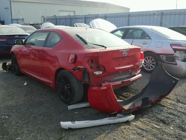 JTKJF5C79D3051387 - 2013 TOYOTA SCION TC 红色 照片 3