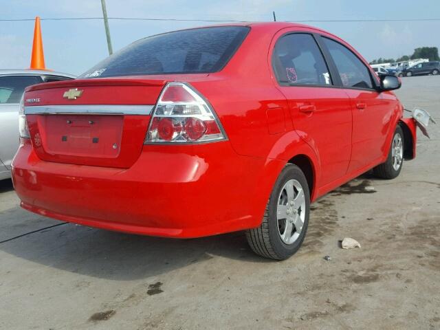 KL1TD5DEXBB137790 - 2011 CHEVROLET AVEO RED photo 4