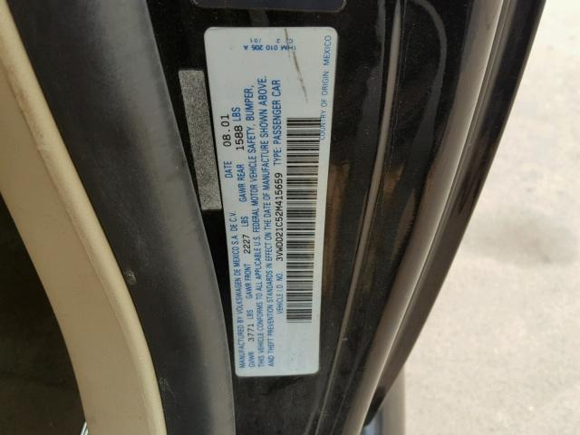 3VWDD21C52M415659 - 2002 VOLKSWAGEN NEW BEETLE 黑色 照片 10