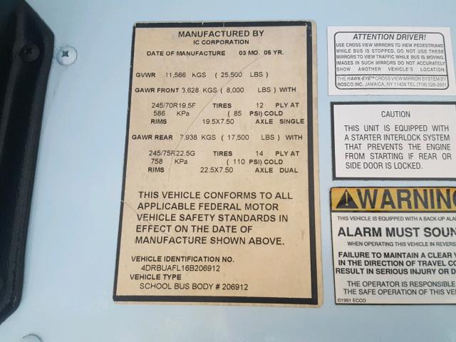 4DRBUAFL16B206912 - 2006 IC CORPORATION 3000 ყვითელი ფოტო 10