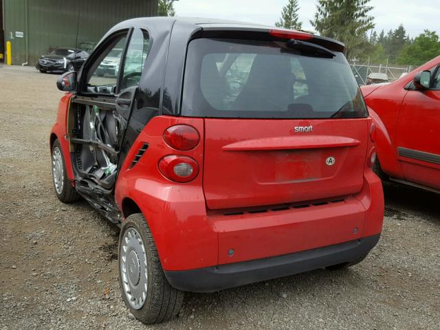 WMEEJ31X59K240325 - 2009 SMART FORTWO PUR RED photo 3