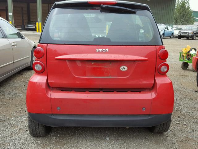 WMEEJ31X59K240325 - 2009 SMART FORTWO PUR RED photo 6