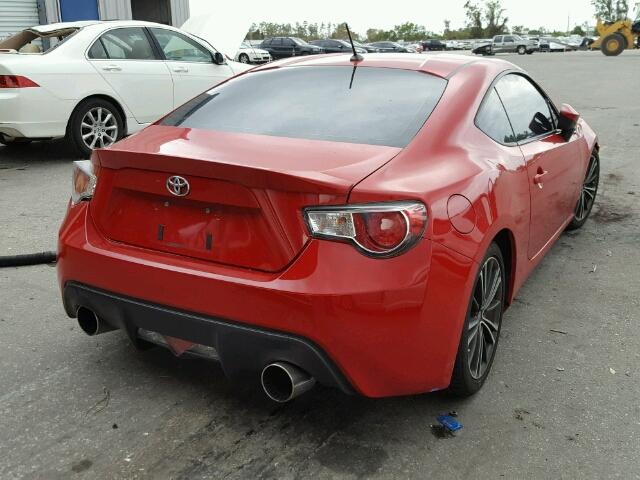 JF1ZNAA1XD1712656 - 2013 TOYOTA SCION FR-S წითელი ფოტო 4