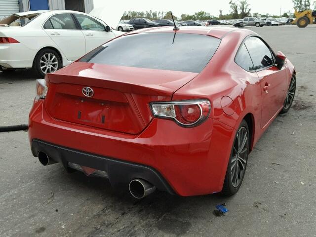 JF1ZNAA1XD1712656 - 2013 TOYOTA SCION FR-S RED photo 4