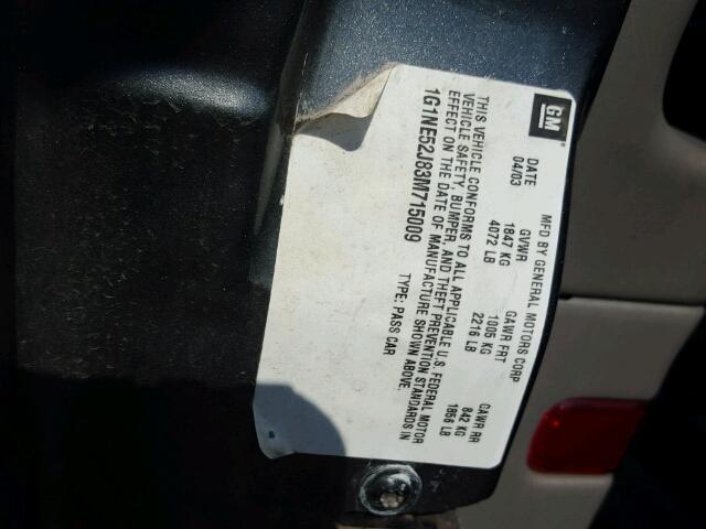 1G1NE52J83M715009 - 2003 CHEVROLET MALIBU LS 灰色 照片 10