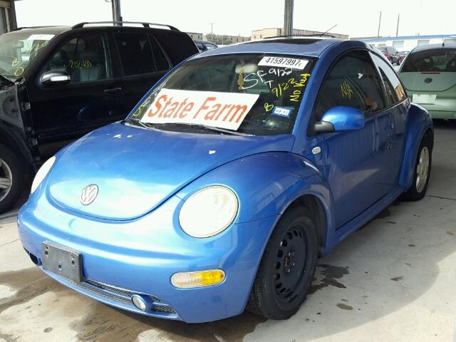 3VWCT21C61M405932 - 2001 VOLKSWAGEN NEW BEETLE BLUE photo 2