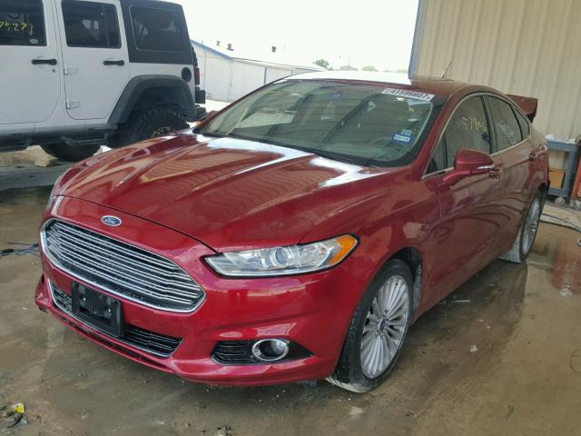 3FA6P0K93ER333016 - 2014 FORD FUSION RED photo 2