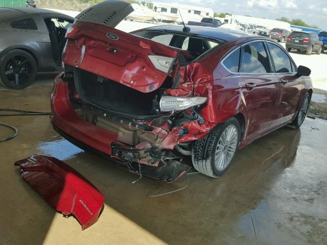 3FA6P0K93ER333016 - 2014 FORD FUSION RED photo 4