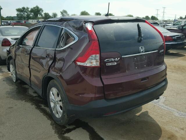 5J6RM4H57EL088922 - 2014 HONDA CR-V EX BURGUNDY photo 3