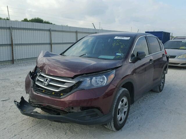 5J6RM3H37EL011928 - 2014 HONDA CR-V BURGUNDY photo 2