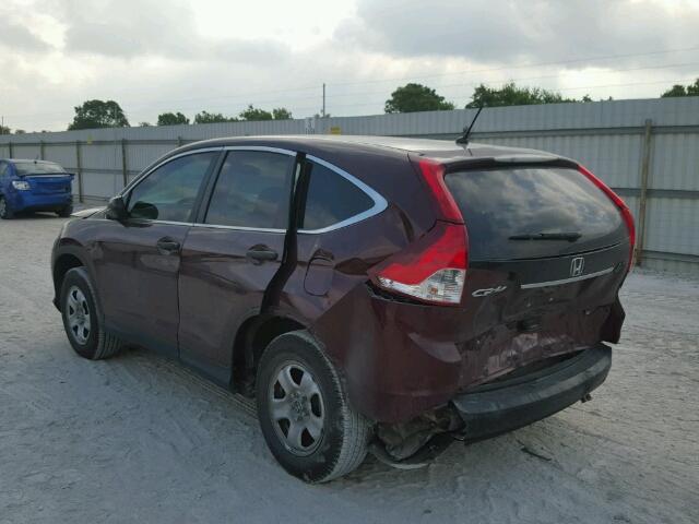 5J6RM3H37EL011928 - 2014 HONDA CR-V BURGUNDY photo 3