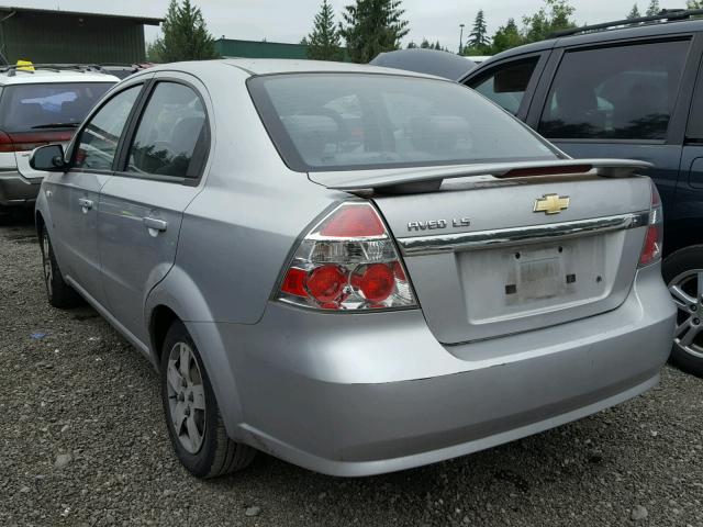 KL1TD56637B121699 - 2007 CHEVROLET AVEO BASE Күміс фото 3