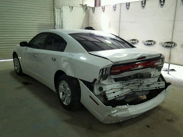 2C3CDXBG6EH314120 - 2014 DODGE CHARGER SE WHITE photo 3