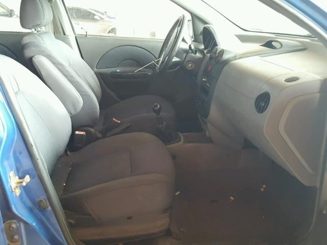KL1TD62635B388642 - 2005 CHEVROLET AVEO BASE Bleu photo 5