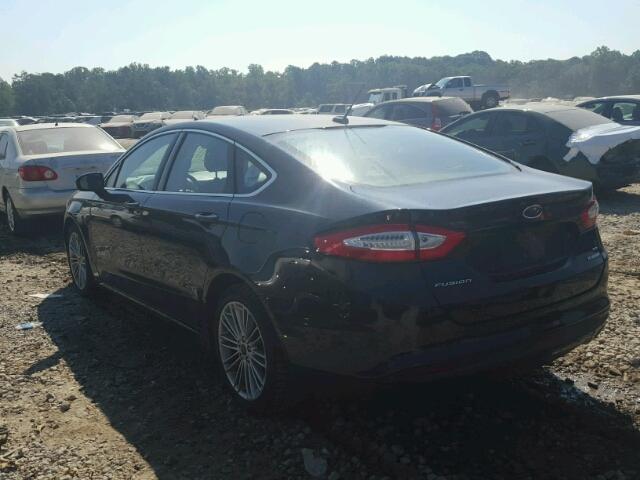 3FA6P0LU0DR336957 - 2013 FORD FUSION SE BLACK photo 3