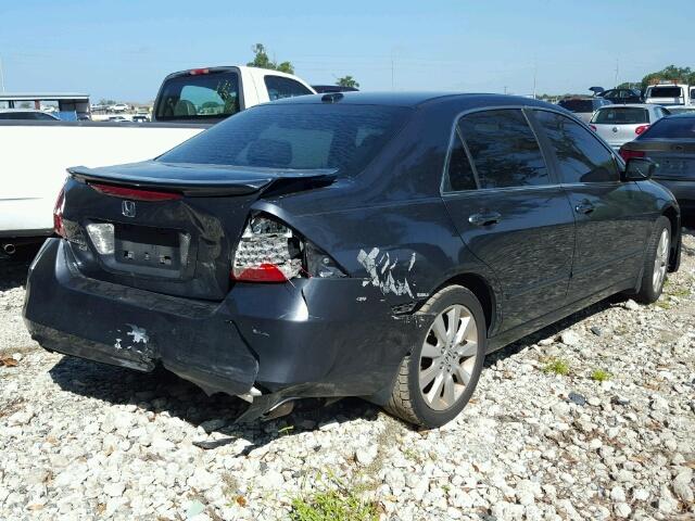 1HGCM66507A025008 - 2007 HONDA ACCORD CHARCOAL photo 4