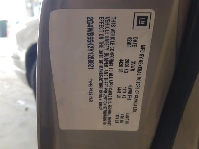 2G4WB55K2Y1258821 - 2000 BUICK REGAL LS 米色 照片 10