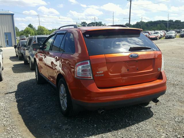 2FMDK48C67BB07589 - 2007 FORD EDGE SEL ORANGE photo 3