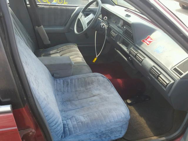1G3AJ54N4M6342946 - 1991 OLDSMOBILE CUTLASS CI BURGUNDY photo 5