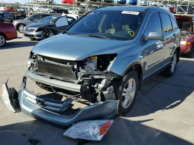 5J6RE4H72AL028944 - 2010 HONDA CR-V EXL GREEN photo 2