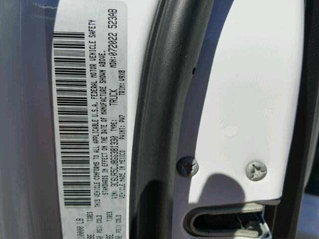 3C6UR5CJ8GG381330 - 2016 RAM 2500 ST WHITE photo 10