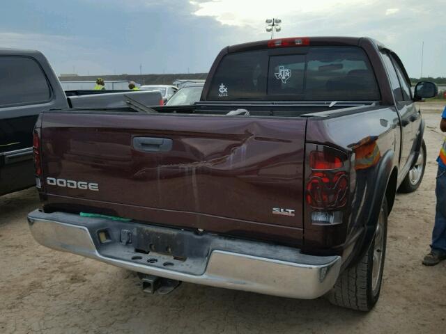 1D7HA18N44S692253 - 2004 DODGE RAM 1500 BURGUNDY photo 4