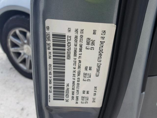 2C3LA63H76H320858 - 2006 CHRYSLER 300C SILVER photo 10