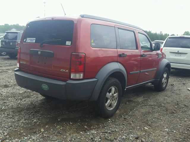 1D8GU28K77W556545 - 2007 DODGE NITRO SXT RED photo 4