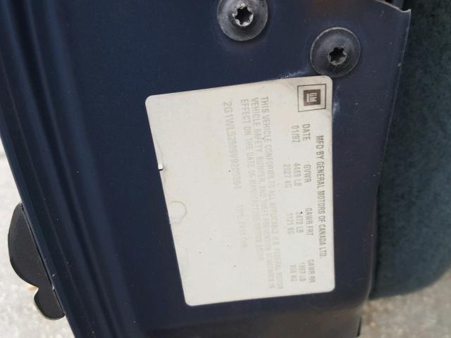 2G1WL52M9V9205594 - 1997 CHEVROLET LUMINA BAS ლურჯი ფოტო 10