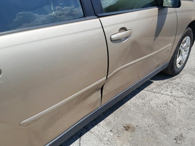 1G1ZS51F76F277180 - 2006 CHEVROLET MALIBU LS თაფლისფერი ფოტო 9