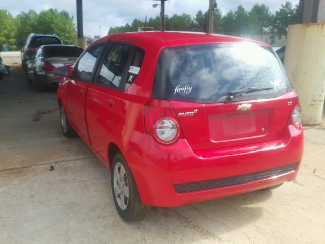 KL1TD66E99B603058 - 2009 CHEVROLET AVEO LS RED photo 3