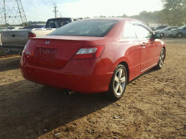 2HGFG12877H567232 - 2007 HONDA CIVIC EX RED photo 4