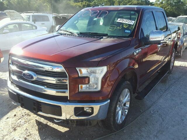 1FTEW1EF8FFB25597 - 2015 FORD F150 SUPER RED photo 2