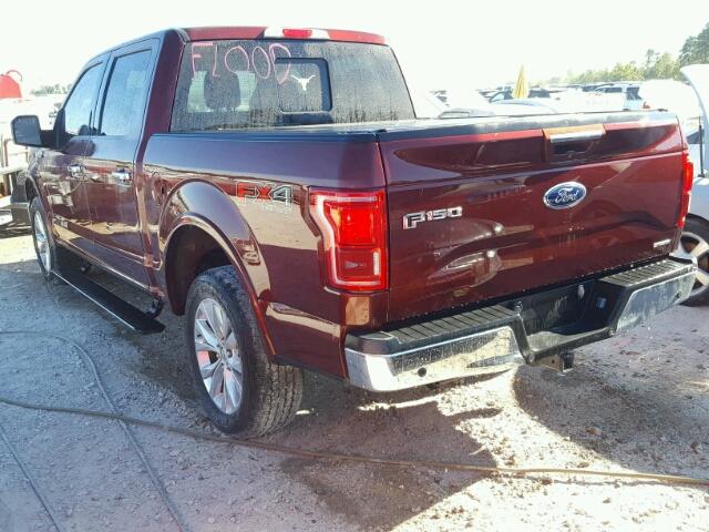 1FTEW1EF8FFB25597 - 2015 FORD F150 SUPER RED photo 3