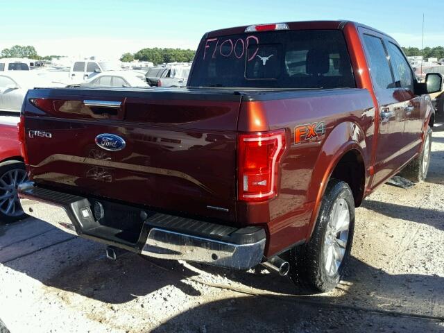 1FTEW1EF8FFB25597 - 2015 FORD F150 SUPER RED photo 4