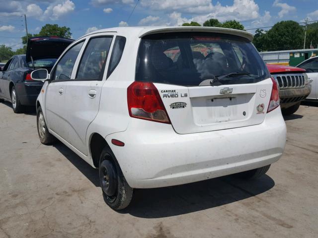 KL1TJ62654B131540 - 2004 CHEVROLET AVEO LS WHITE photo 3