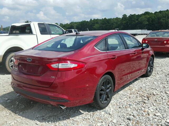 3FA6P0H76ER354240 - 2014 FORD FUSION SE RED photo 4