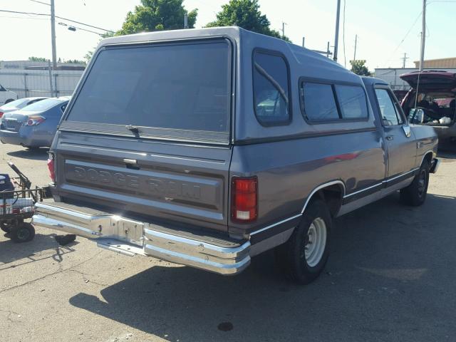 1B7FE16Y3KS158368 - 1989 DODGE D-SERIES D GRAY photo 4