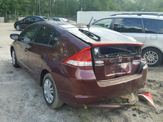 JHMZE2H5XBS006348 - 2011 HONDA INSIGHT BURGUNDY photo 3