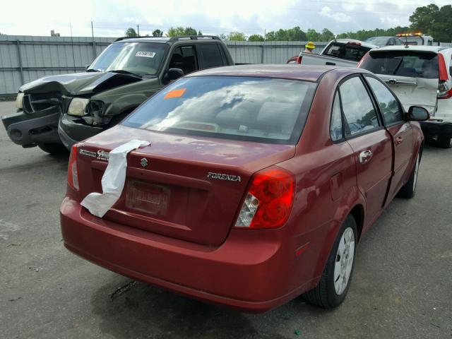 KL5JD56Z76K263391 - 2006 SUZUKI FORENZA BURGUNDY photo 4