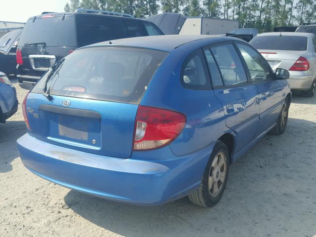 KNADC165636160092 - 2003 KIA RIO CINCO BLUE photo 4