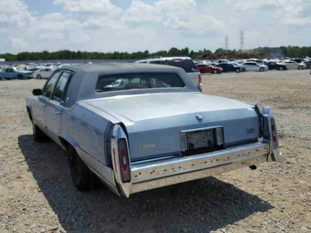 1G6DW54EXNR707955 - 1992 CADILLAC BROUGHAM BLUE photo 3