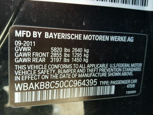 WBAKB8C50CC964395 - 2012 BMW 750LI BLACK photo 10