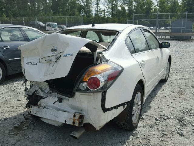 1N4CL2APXAC169069 - 2010 NISSAN ALTIMA HYB WHITE photo 4