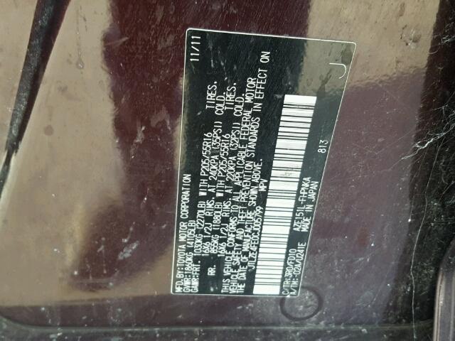 JTLZE4FE0CJ005799 - 2012 TOYOTA SCION XB 紫色 照片 10