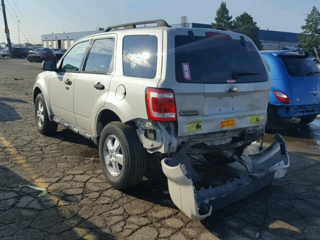 1FMCU03G79KB63171 - 2009 FORD ESCAPE XLT CREAM photo 3