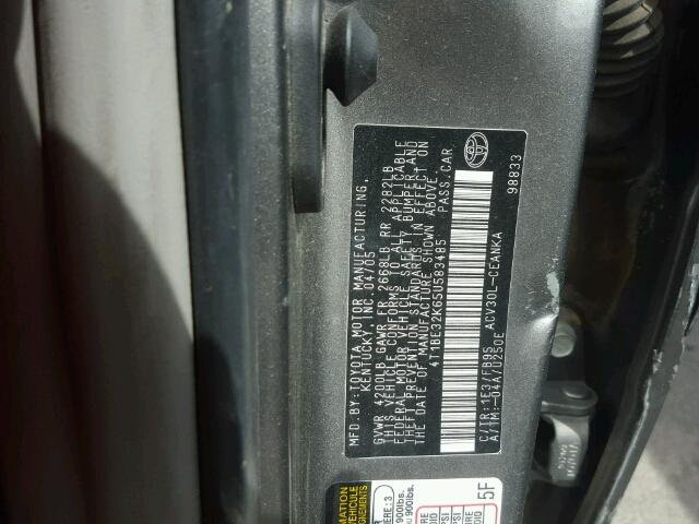 4T1BE32K65U583485 - 2005 TOYOTA CAMRY GRAY photo 10