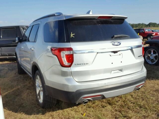 1FM5K7F84GGD01325 - 2016 FORD EXPLORER L SILVER photo 3