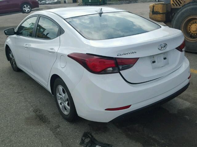 5NPDH4AE1FH560553 - 2015 HYUNDAI ELANTRA SE WHITE photo 3