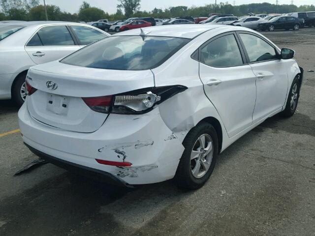 5NPDH4AE1FH560553 - 2015 HYUNDAI ELANTRA SE WHITE photo 4